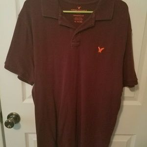 Maroon and Orange Mens American Eagle Polo